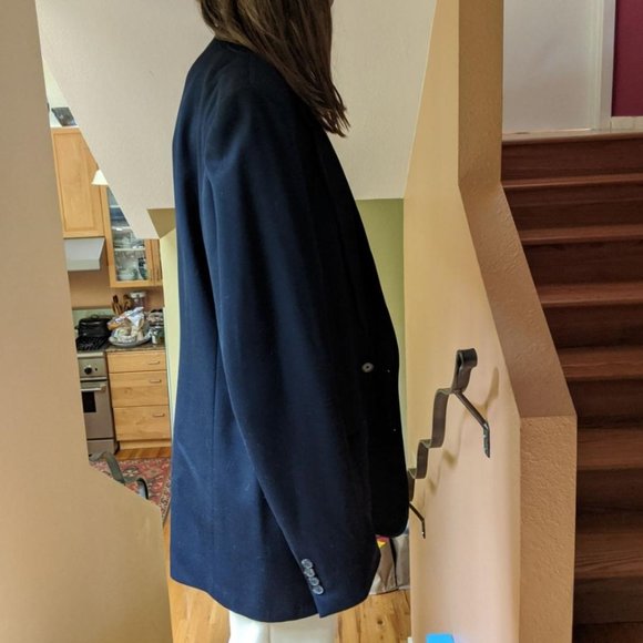 Men's Fine Navy Blue Wool Sport Coat Blazer Nordstrom by Joseph Abboud JAII 44L - Picture 2 of 7